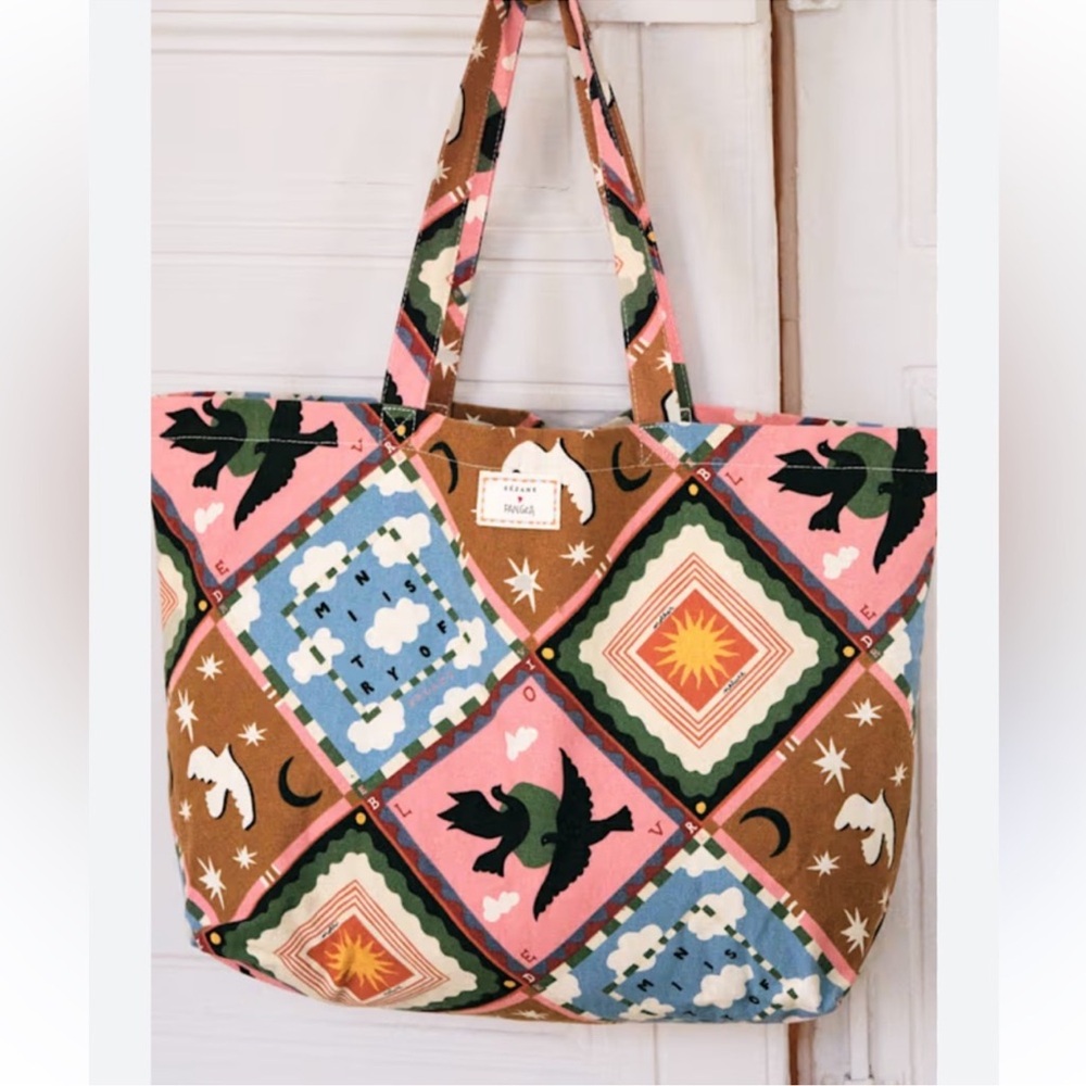 💫Sezane X Pangea Patterned Fabric Tote Bag - Picture 3 of 11